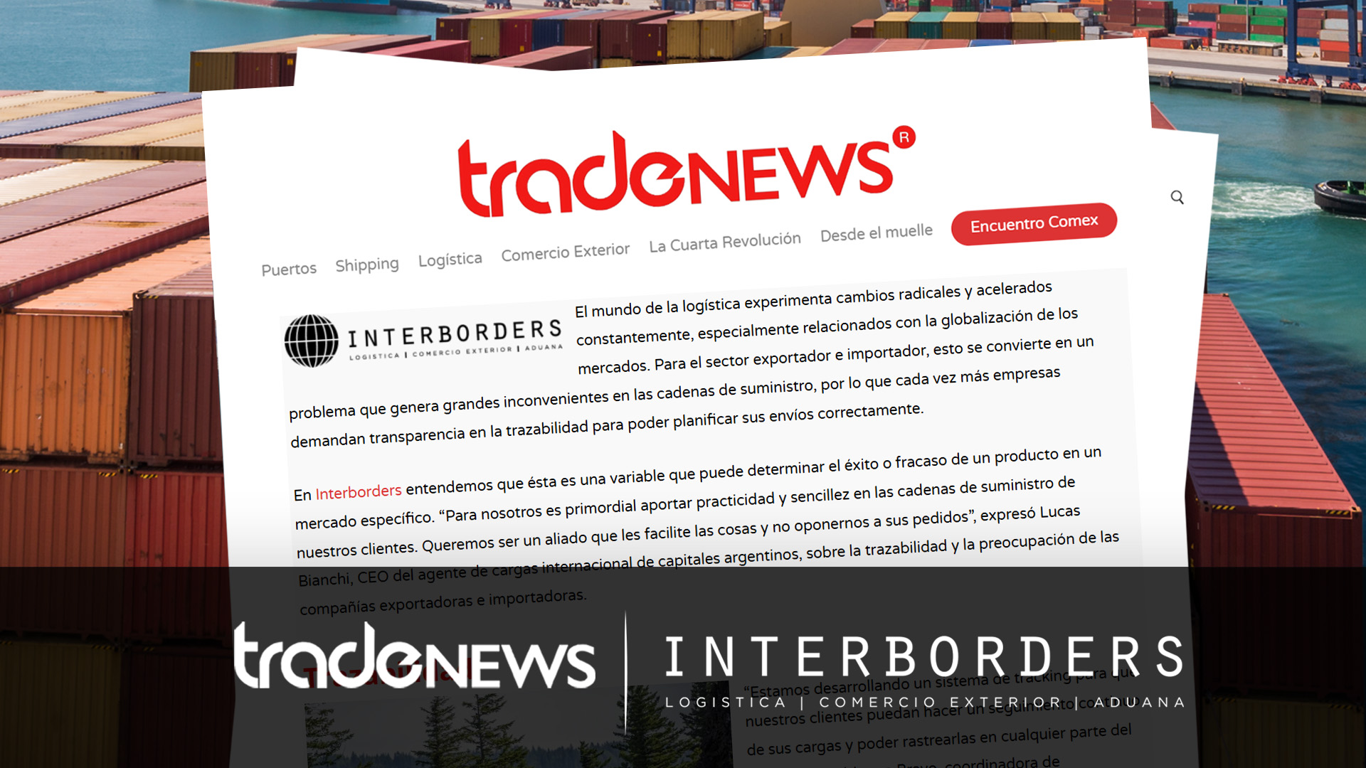 Lanzamos nuestro sistema online de trazabilidad en tiempo real de las cargas | Interborders